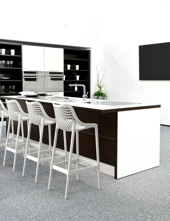 Стул пластиковый барный Air Bar 75 белый;белый