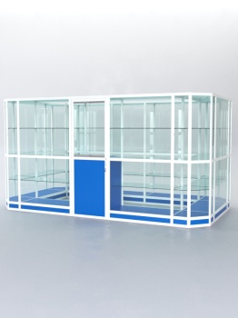 Павильон торговый из профиля островной №3г, Делфт голубой U525 ST9 + Белый