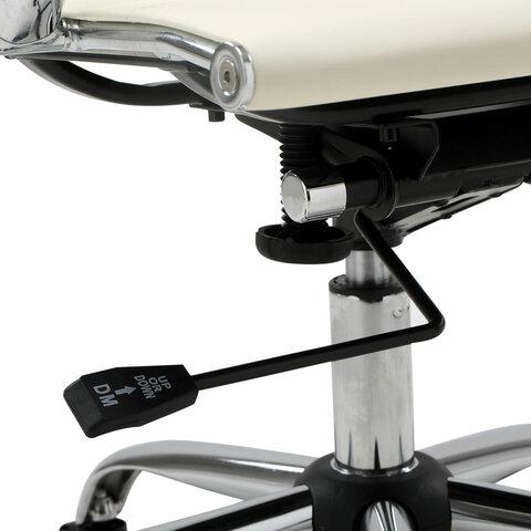 Кресло офисное BRABIX "Energy EX-509", рециклированная кожа, хром, бежевое, 531166