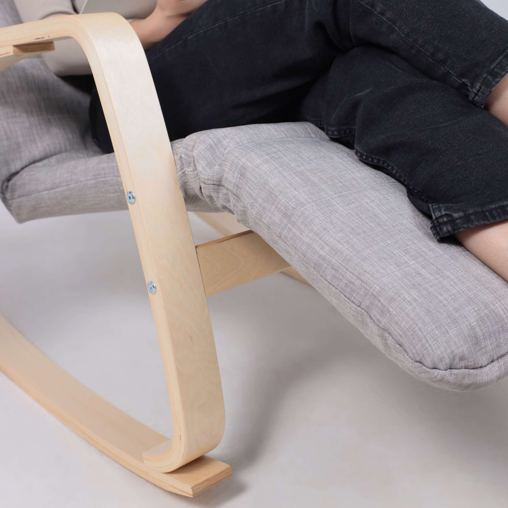 Кресло-качалка Smart, серый, ткань