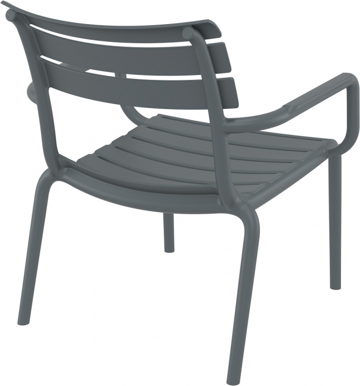 Кресло лаунж пластиковое Paris Lounge темно-серый