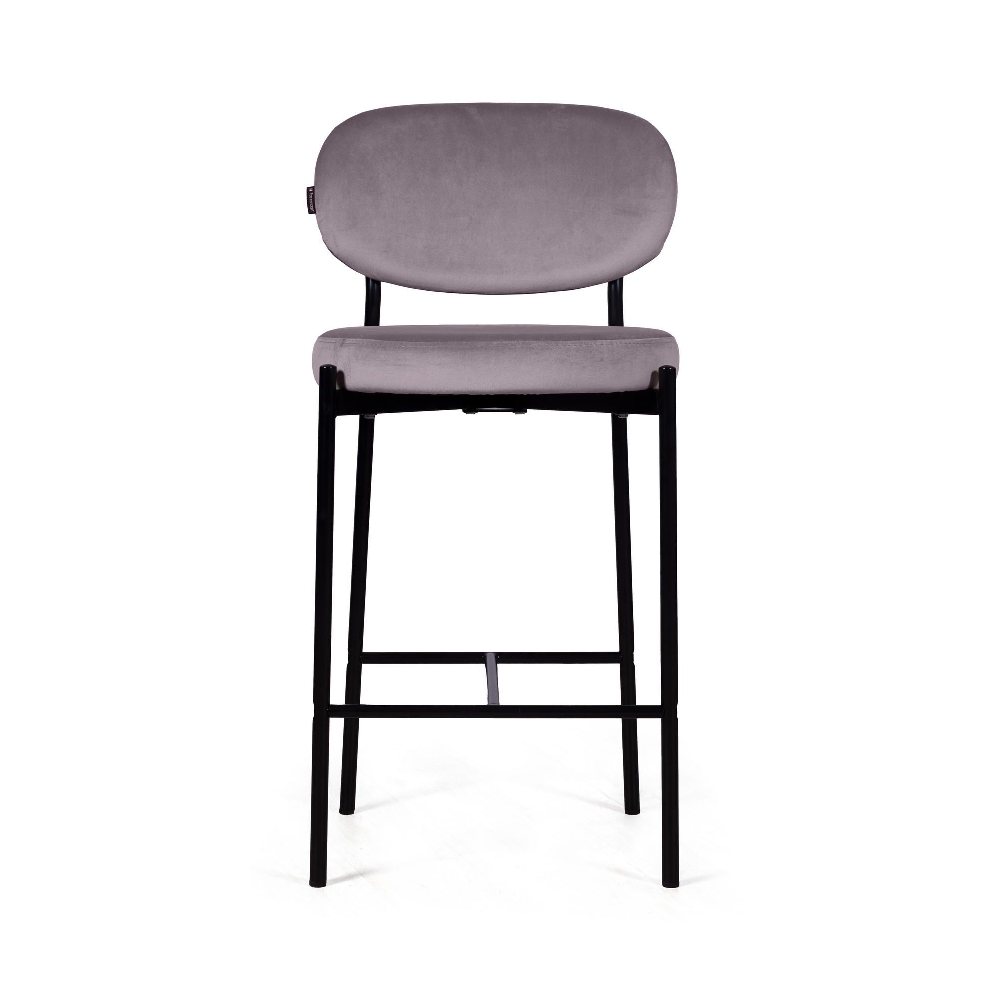 Стул полубарный Мейсон, бархат серый 27