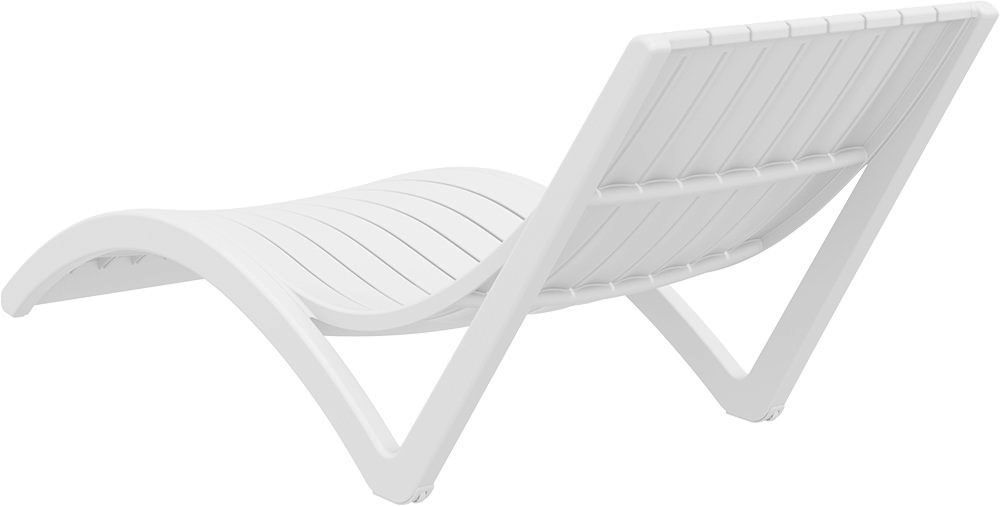 Шезлонг-лежак пластиковый Slim белый