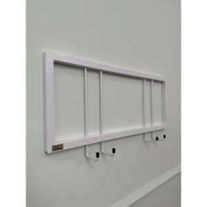 Вешалка настенная металлическая с крючками -60 (белый)