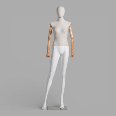 JWP-5FNA Манекен женский с тканевым торсом и деревянными руками