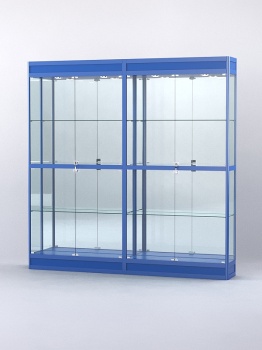 Витрина "АЛПРО" №3-2м-300-3 (задняя стенка - зеркало), Синий