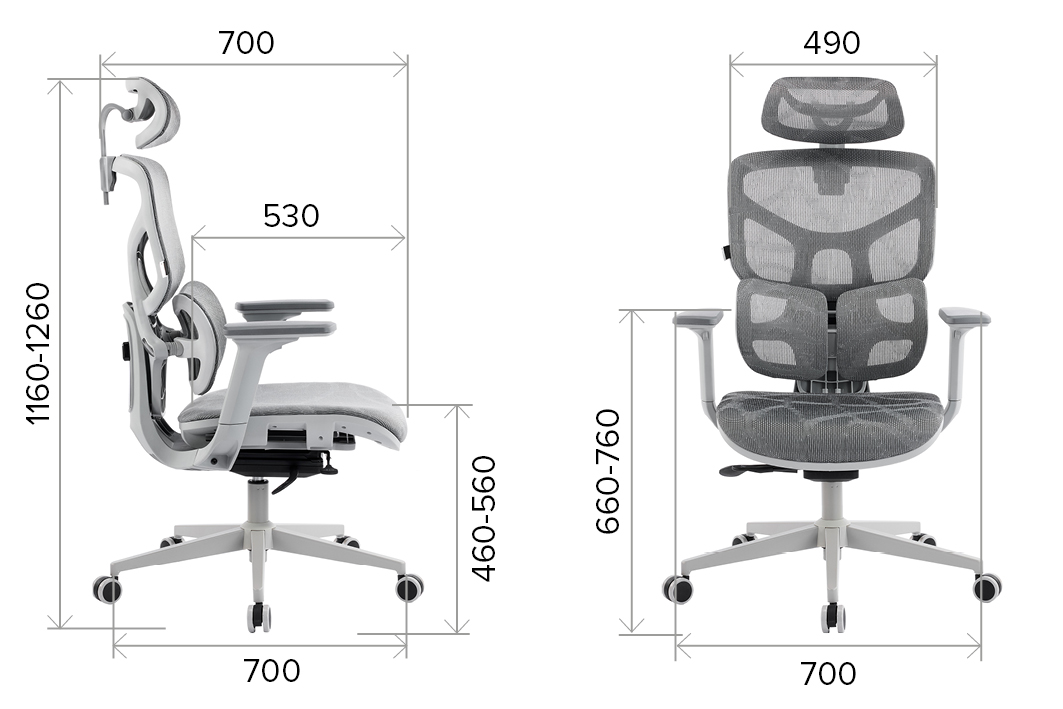 Эргономичное кресло Everprof Alfa Grey (Альфа Грэй) Сетка Серый