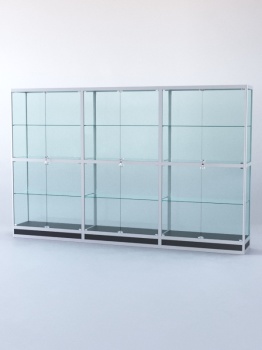 Витрина "ПРЯМОУГОЛЬНАЯ" №4-3м-400-2 (задняя стенка - стекло), Черный