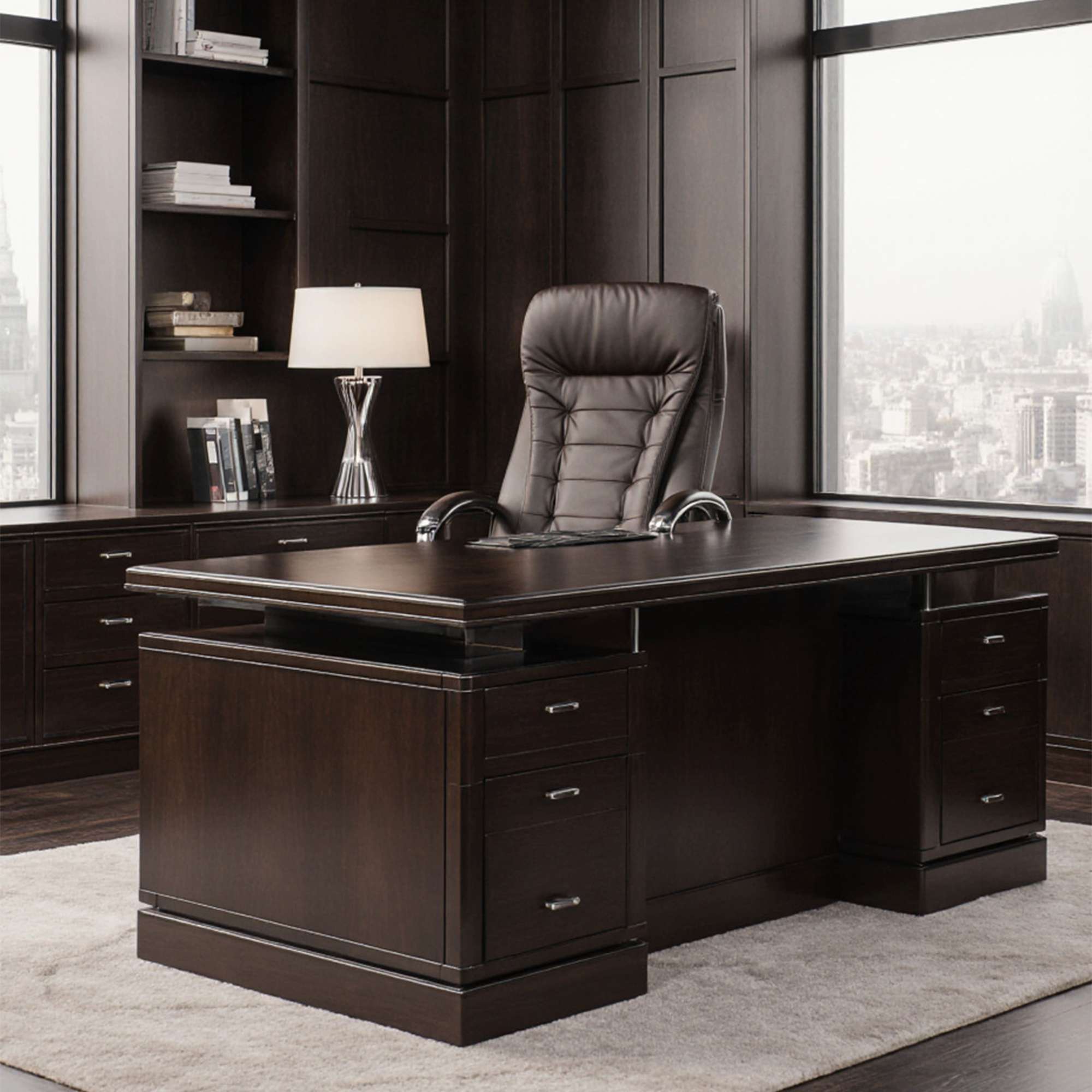 Кресло поворотное Richard New, коричневый, экокожа