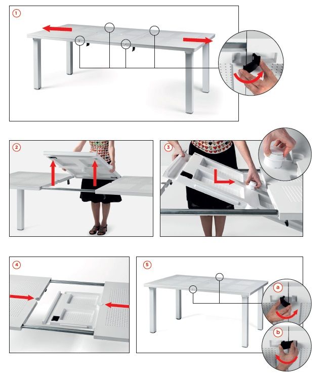 Стол пластиковый раздвижной Levante белый