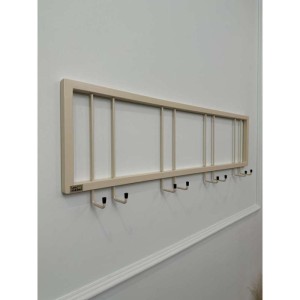 Вешалка настенная металлическая с крючками -93 (бежевый)