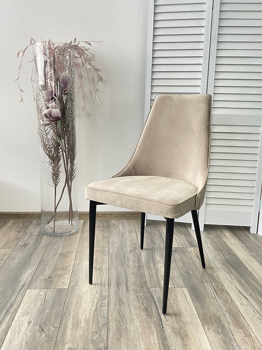 Стул НЕПАЛ (NEPAL-P) ЛАТТЕ #25, велюр/ черный каркас