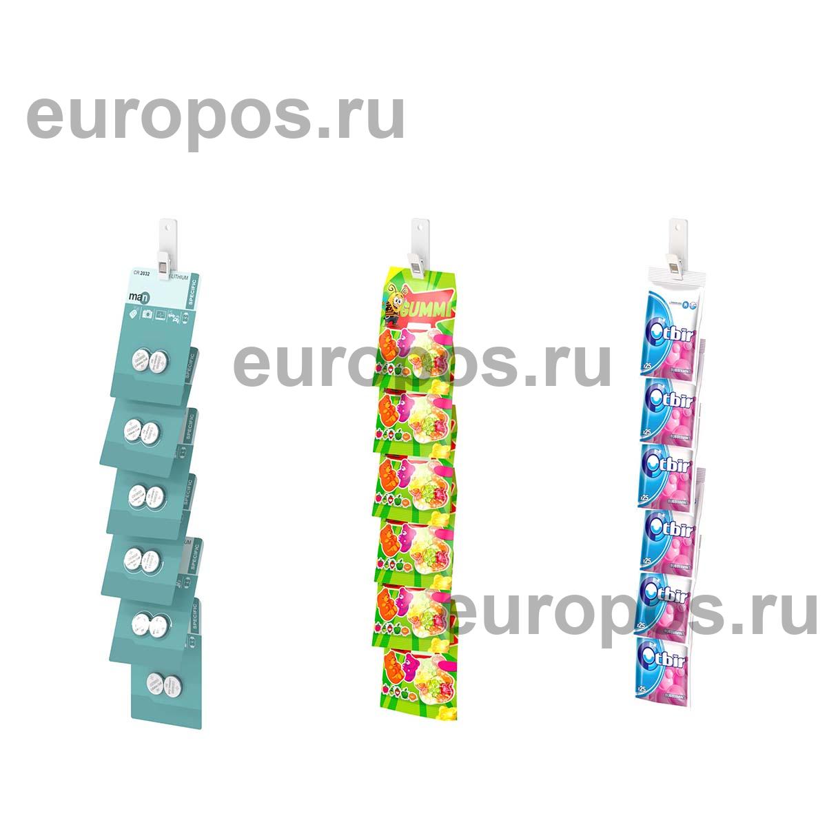 Лента подвесная пластиковая CLIP STRIP-W-08, 6 прищепок