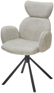 Стул ВАРДИ (VARDY) 360 град.поворот. Brego-31 Бежевый, ткань/ 7525-01 Бежевый, велюр/Черный, ®DISAUR