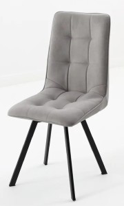 Стул ДАРЛИНГ 360 град. поворот. цвет B22 Серый, велюр / черный каркас