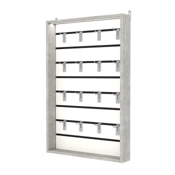 Витрина настенная №2-2ВУ с экономпанелью, без полок, с подсветкой, Метрополитан Грей