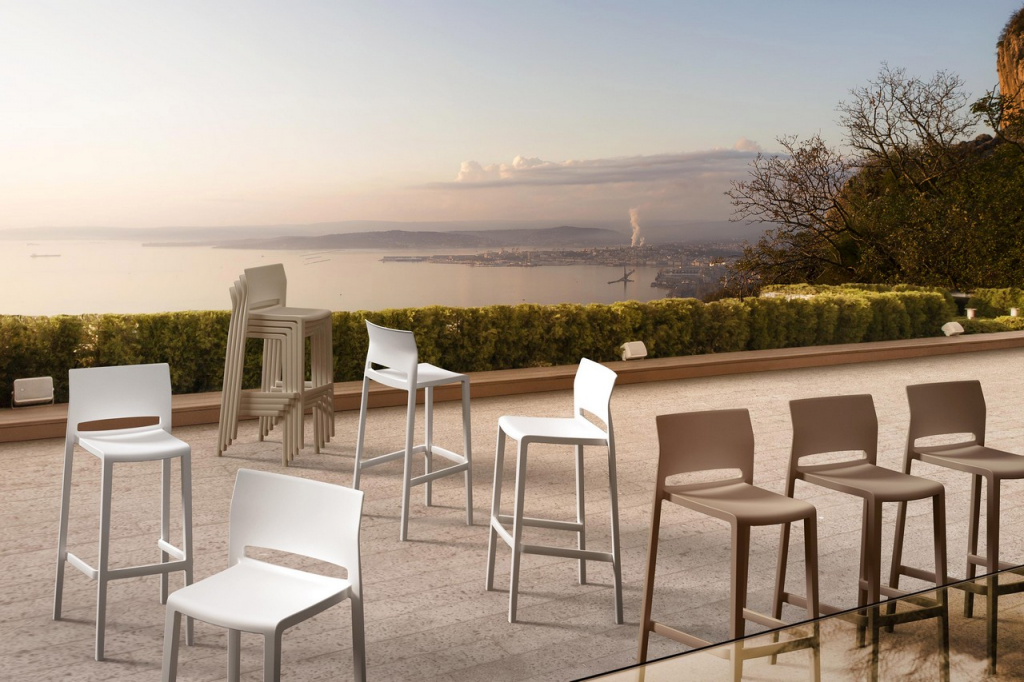 Стул пластиковый барный Bakhita 76 серый