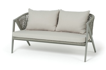 "Амстердам" диван из искусственного ротанга двухместный, цвет серыйцвет Серый