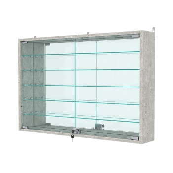 Витрина настенная №3-6А с зеркалом, Метрополитан Грей