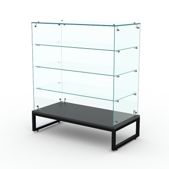 Торговый стеклянный прилавок "ЛОФТ СТИЛЬ" №23 (без дверок), Черный