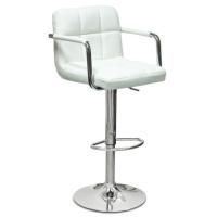 Барный стул Kruger Arm, белая кожа