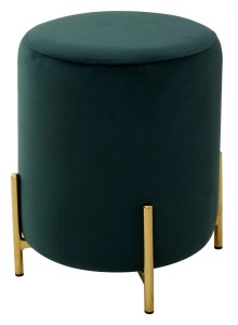 Пуф для гостиной РАЙС (RICE) цвет BLUVEL-78 зеленый / золотой