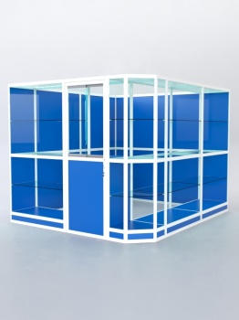 Павильон торговый из профиля угловой №6г, Делфт голубой U525 ST9 + Белый