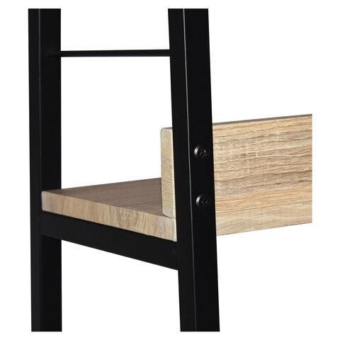 Стеллаж на металлокаркасе BRABIX "LOFT SH-003", 600х350х1500 мм, 5 полок, цвет дуб натуральный, 641236