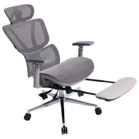 Кресло BRABIX PREMIUM "Evolution ER-700", подножка, слайдер, синхромеханизм, сетка, серое, 532948