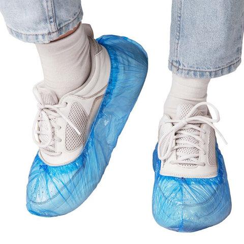 Бахилы КОМПЛЕКТ 2000 штук (1000 пар) СТАНДАРТ, размер 40х14, 16 мкм, 2,2 г, ELEGREEN, 8/1р-С/6000