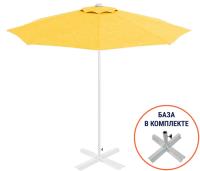 Зонт пляжный со стационарной базой Kiwi Clips&Base белый, желтый