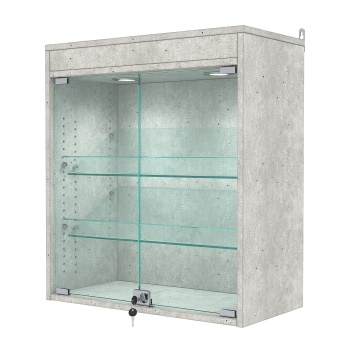 Витрина настенная с регулировочными полками №1-3АКГ-РЕГ с подсветкой, Метрополитан Грей