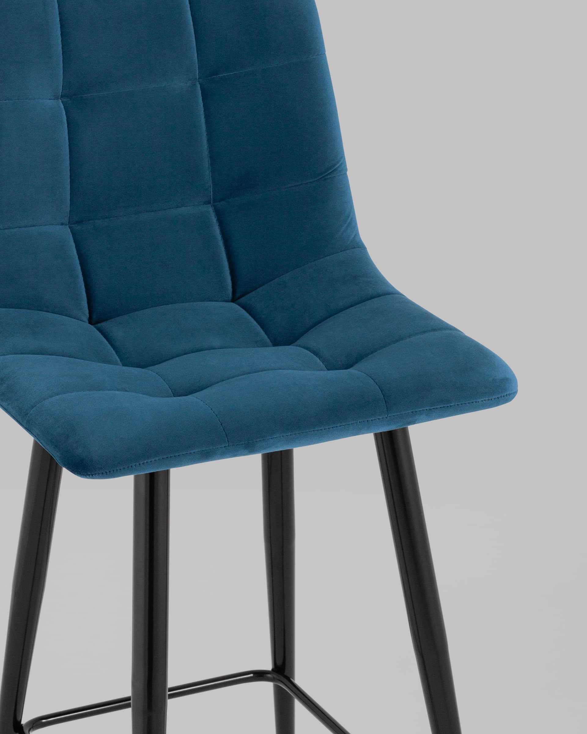 Стул полубарный Джанго велюр синий