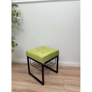 Банкетка Марсей 40-44 с полкой (салатовый/черный)