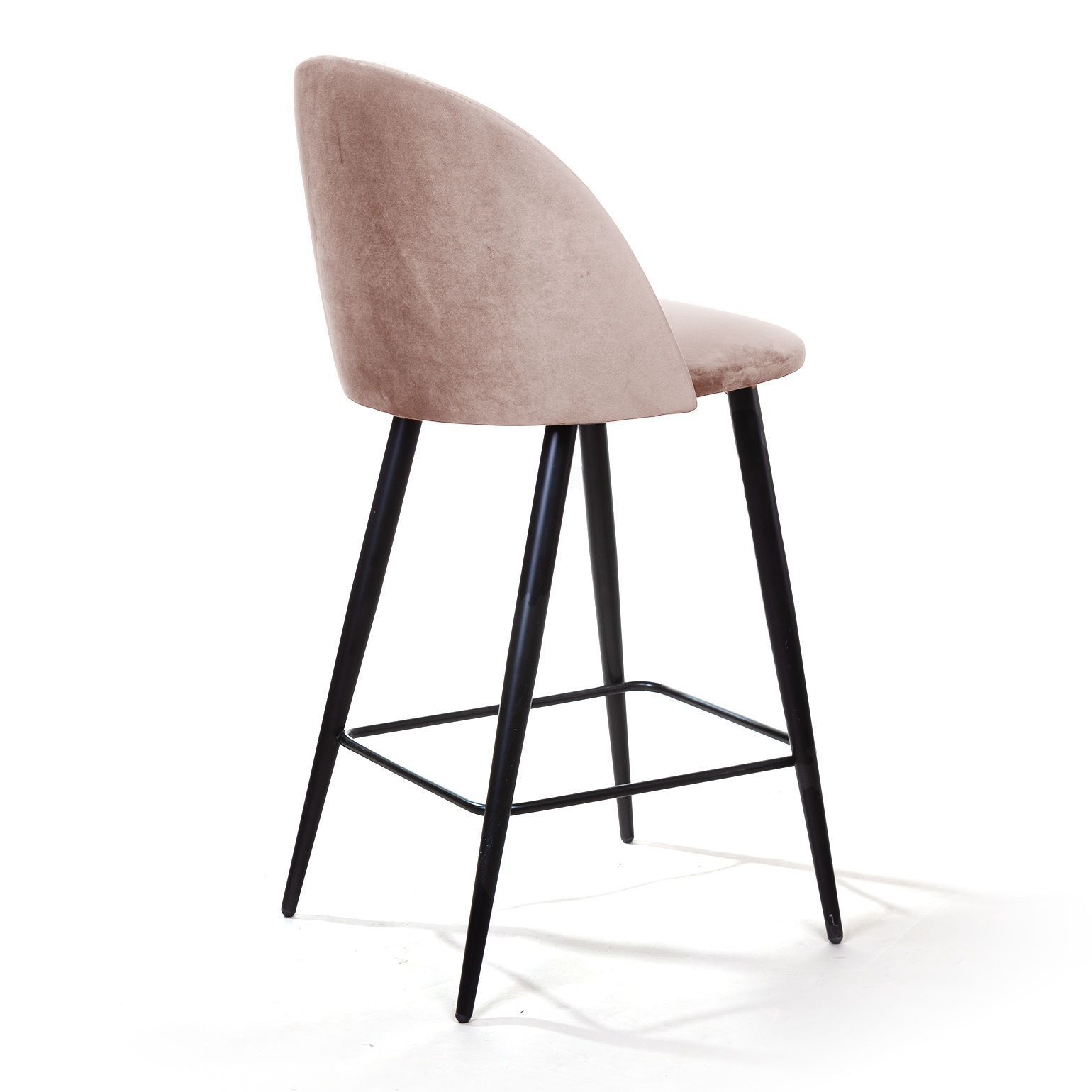 Стул полубарный Томас, бархат пепельно-бежевый 25