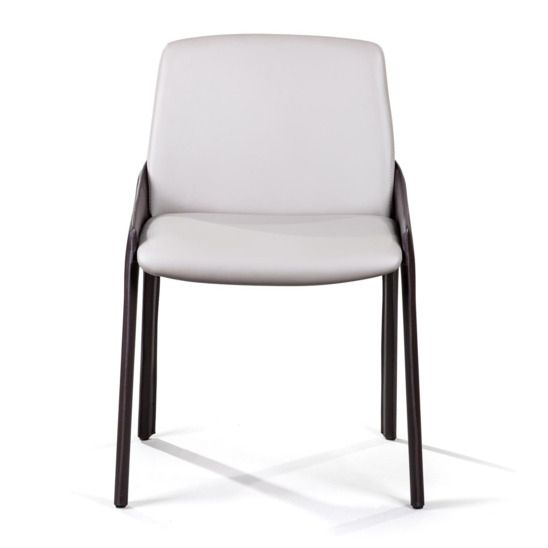 Стул Cosmo, Кожа коричневый + экокожа серый