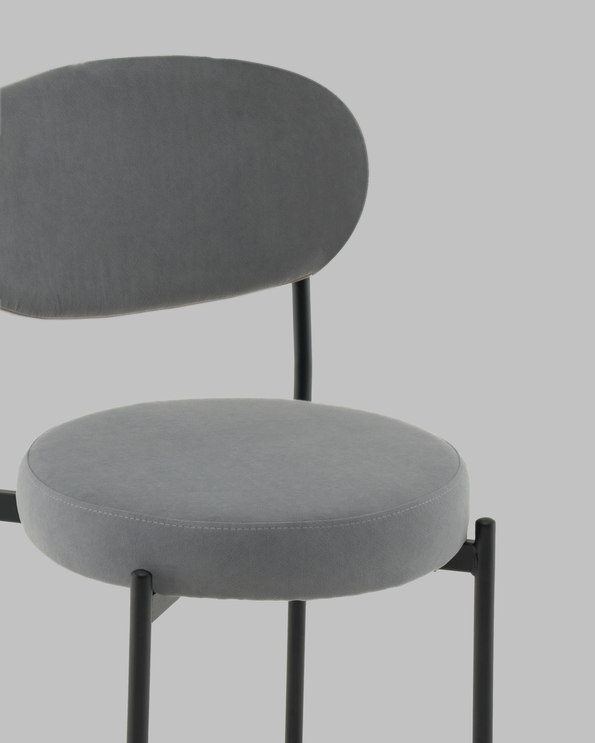 Стул Полубарный Бриф DD велюр серый