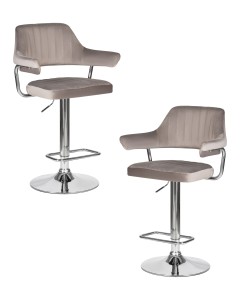 Набор 2 шт Стул барный DOBRIN CHARLY, серый велюр (MJ9-75)