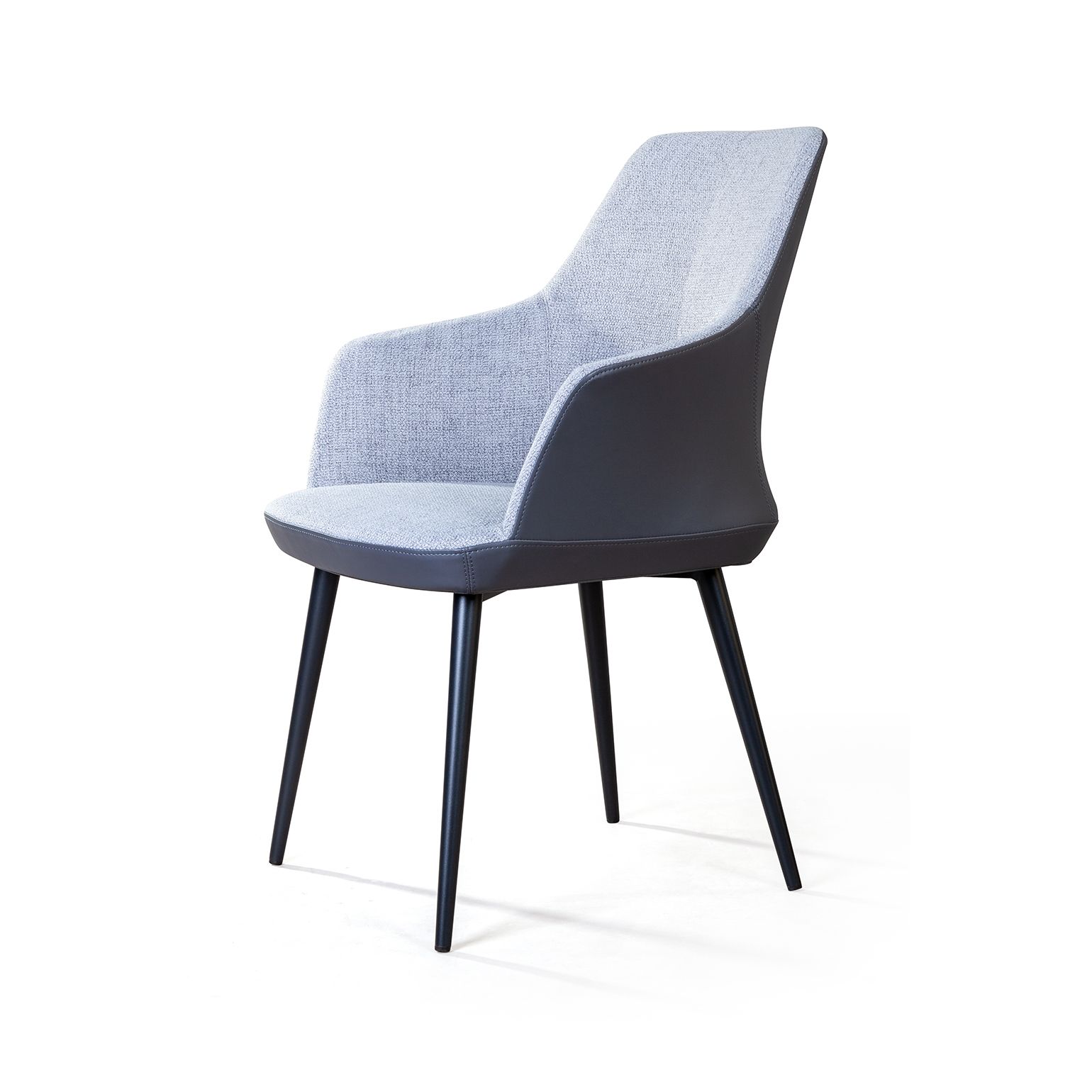 Стул с подлокотниками Франк, рогожка комби серый