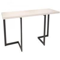 Стол-консоль Арлен, дуб белый крафт, лдсп, цвет опоры черный муар