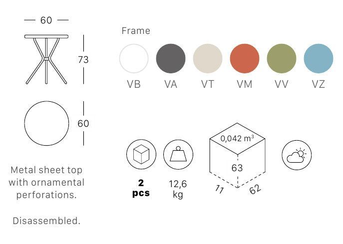 Стол металлический Leo тортора
