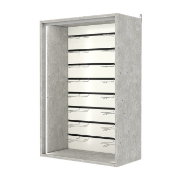 Витрина настенная №2-1ВГ-П с экономпанелью, без полок, Метрополитан Грей