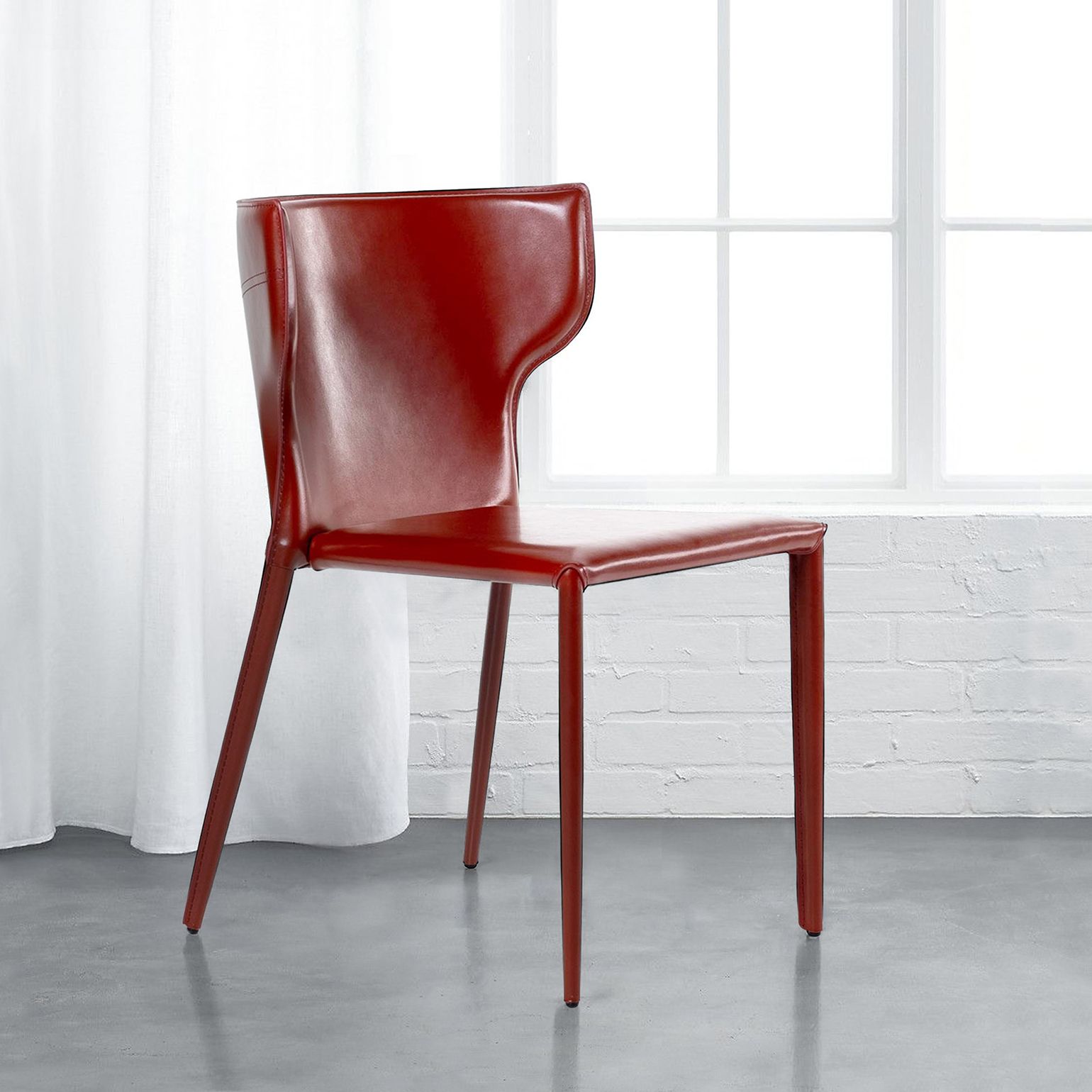 Стул Аустин, кожа ретро-красный