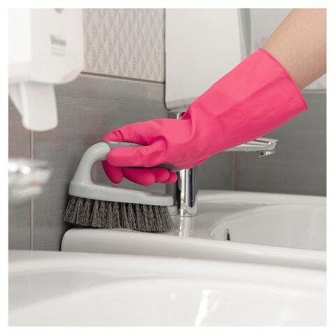 Перчатки латексные КЩС, прочные, хлопковое напыление, размер 9,5-10 XL, очень большой, красные, HQ Profiline, 73588