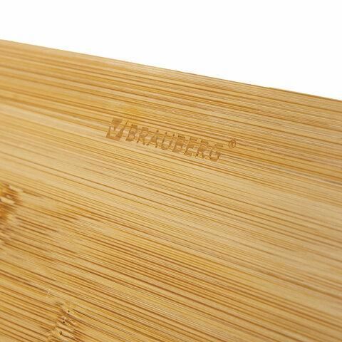 Подставка для книг и планшетов большая бамбуковая BRAUBERG, 34х24 см, регулируемый угол, 237896