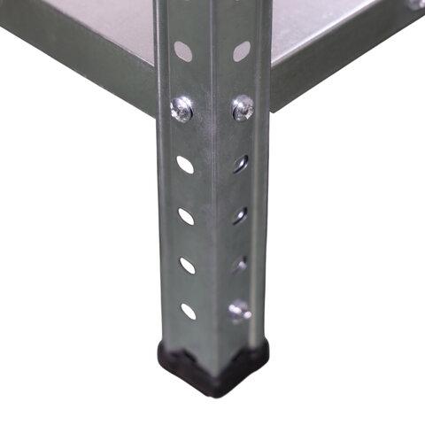 Стеллаж металлический BOOMHOUSE (БУМХАУС) 1200x600x300 мм, 4 полки, нагрузка на стеллаж до 120 кг, серебристый, 291417