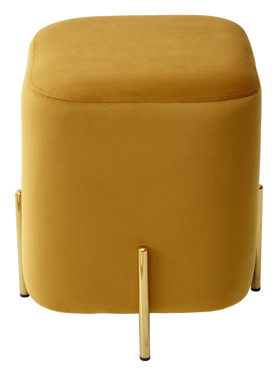 Пуф для гостиной АРЕС (ARES) цвет BLUVEL-68 желтый / золотой