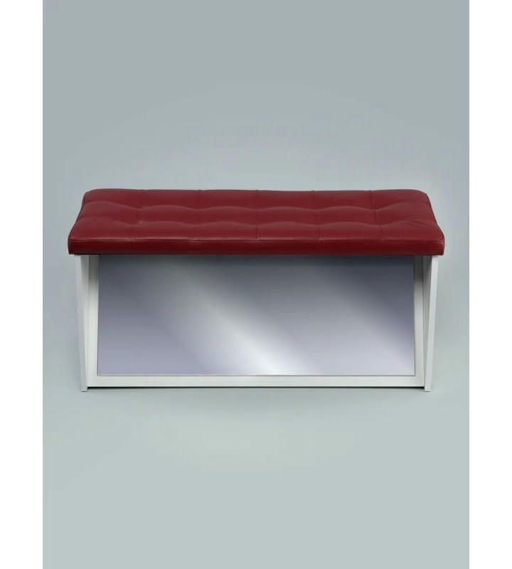 Банкетка ПВЗ-900 с зеркалом Кожа (бордовый)