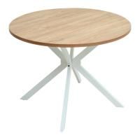 Стол Вега D100, Дуб Канзас/ белый каркас