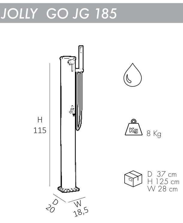 Душ уличный для ног Jolly Go JG 185 антрацит